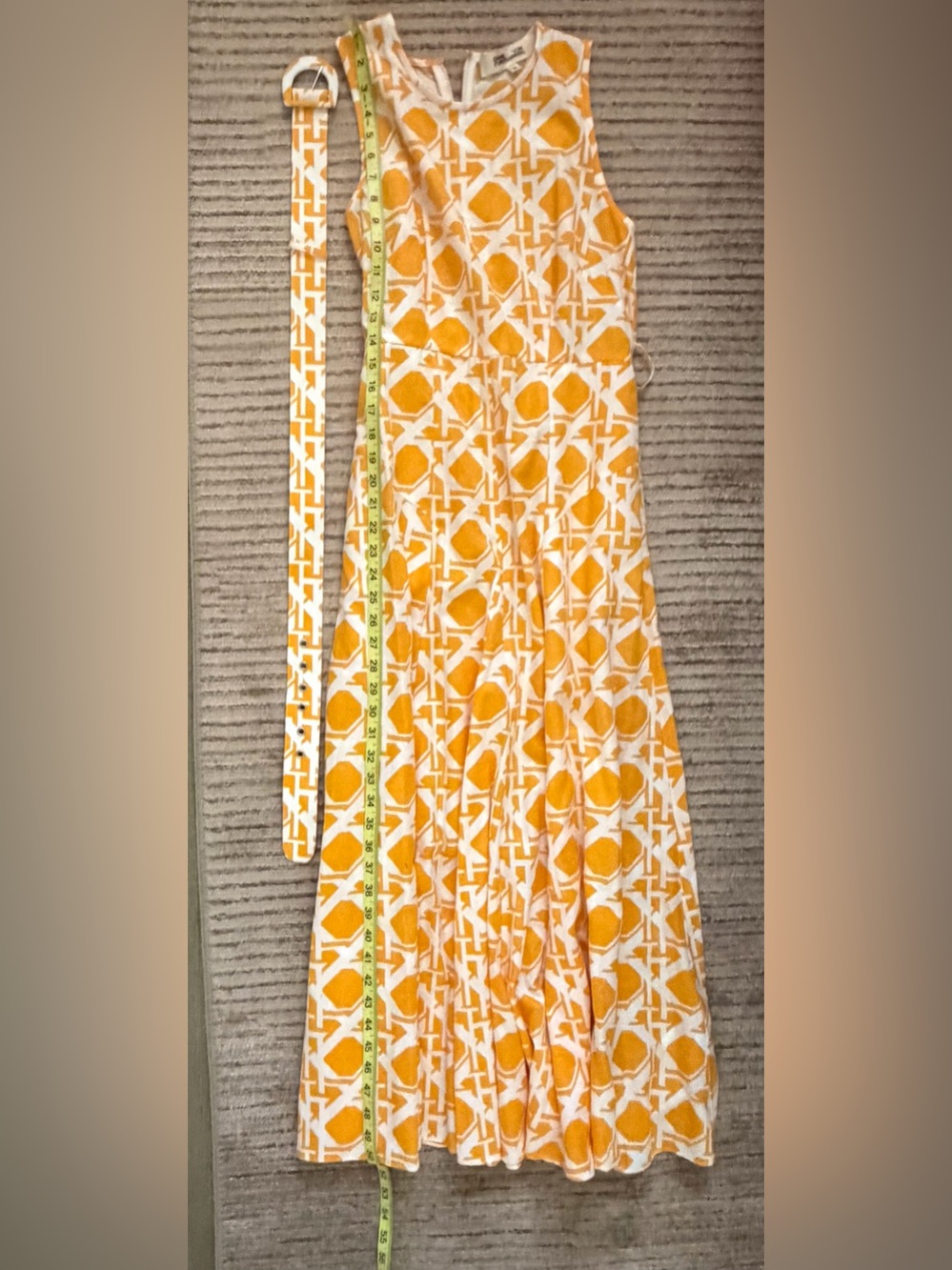 Diane Von Furstenberg Yellow & White Geometric Summer Dress